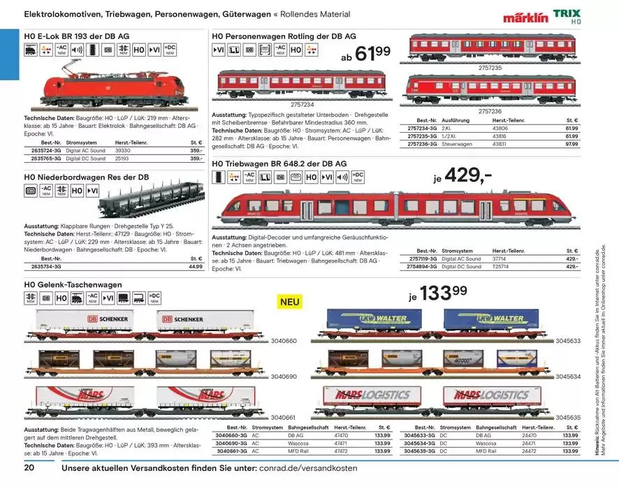 Modellbahn Katalog von 29. Oktober bis 31. Dezember 2025 - Prospekt seite 22