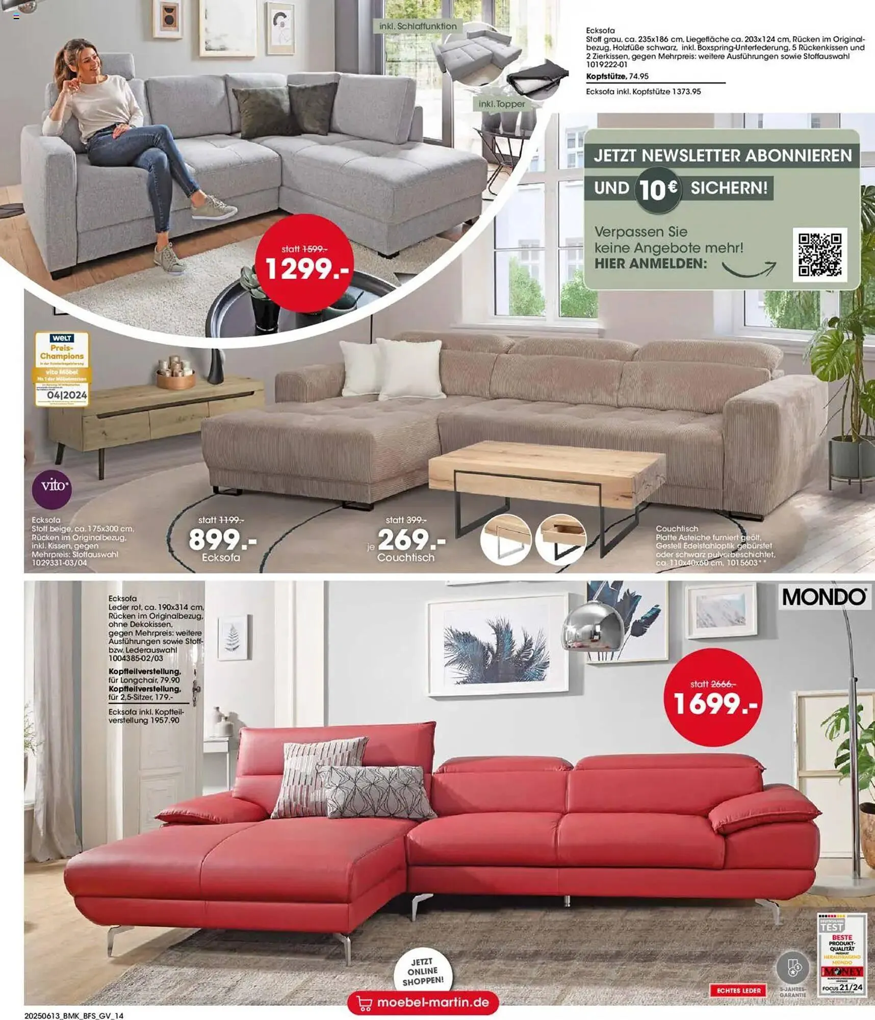 Möbel Martin Prospekt von 14. Juni bis 24. Juni 2025 - Prospekt seite 14