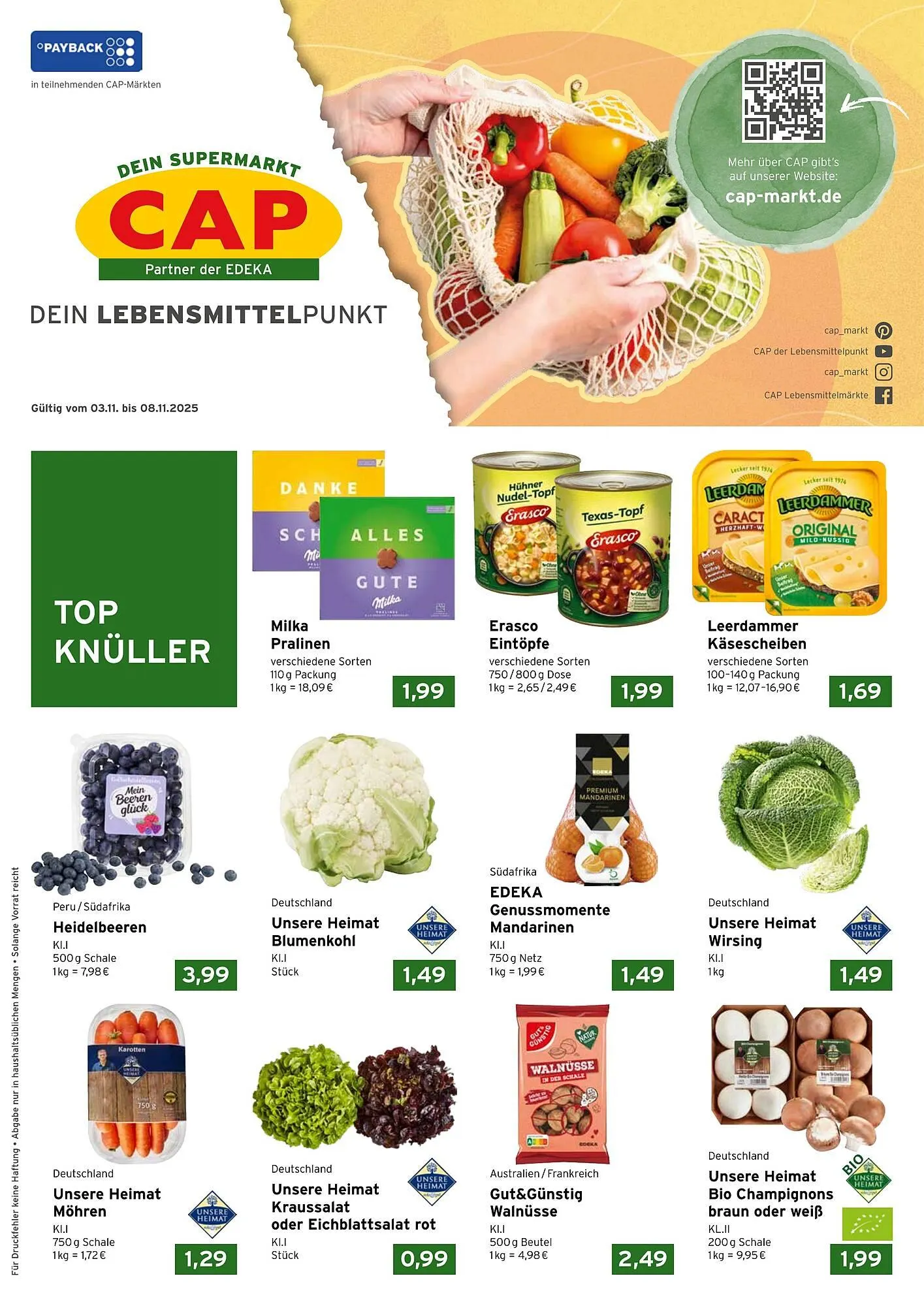 CAP Markt Prospekt von 3. November bis 8. November 2025 - Prospekt seite 1