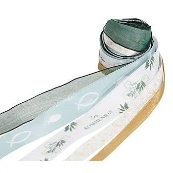 Bänderpaket "Kommunion", grün, 10–25 mm, 5x 2 m