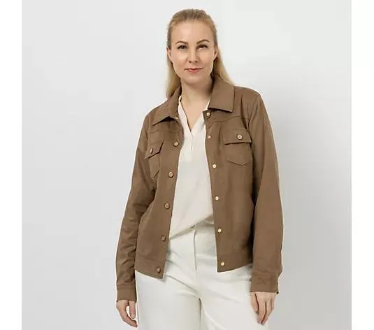 Wählen Sie Ihre Variante: DAWID by Dawid Tomaszewski Jacke, Pattentaschen Velourslederimitat figurumspielend