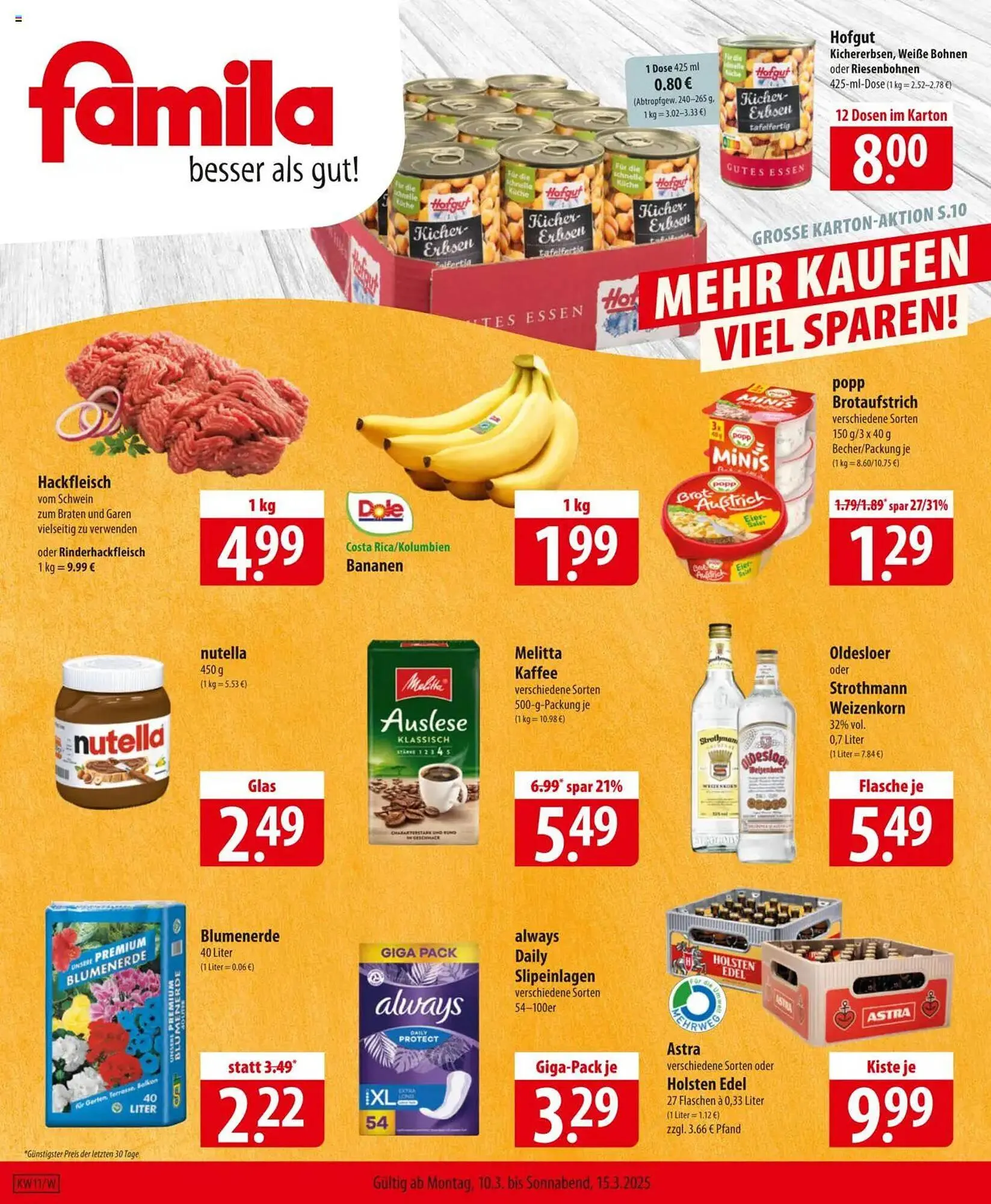 Famila Nord Ost Prospekt von 10. März bis 15. März 2025 - Prospekt seite 1