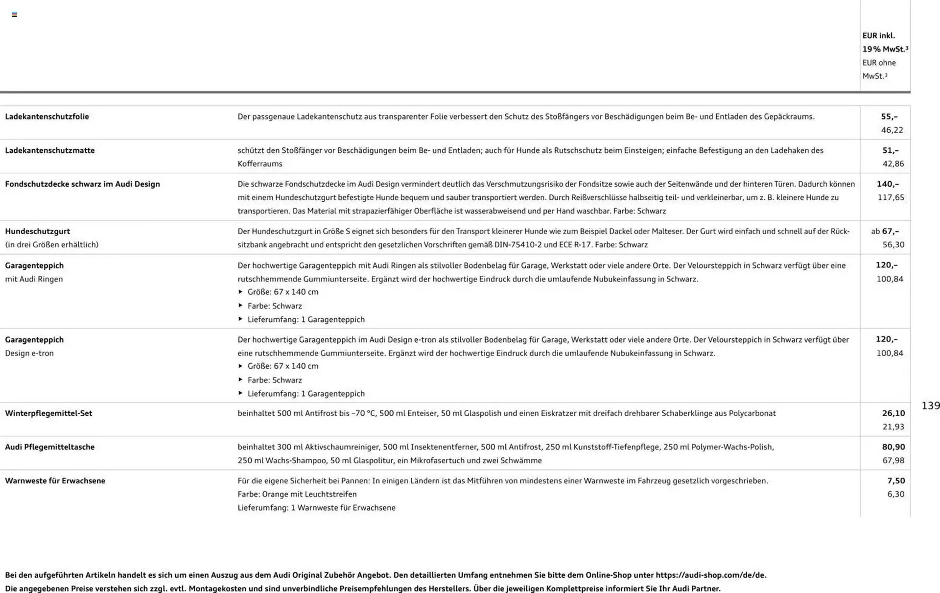 Audi Prospekt von 28. Oktober bis 28. Oktober 2026 - Prospekt seite 139