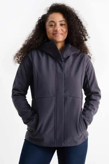 Softshell jacket with hood - water-repellent - 4-Way Stretch