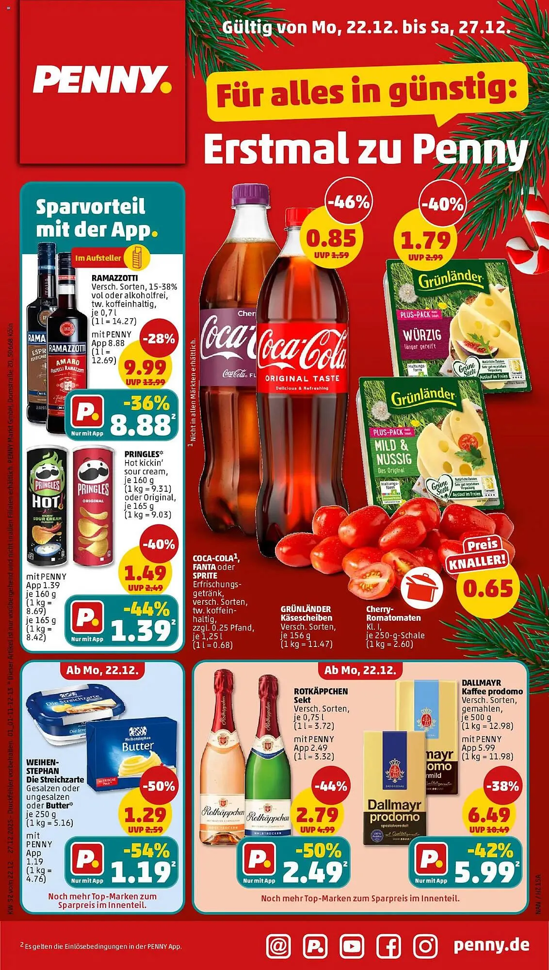 PENNY Prospekt von 22. Dezember bis 27. Dezember 2025 - Prospekt seite 1