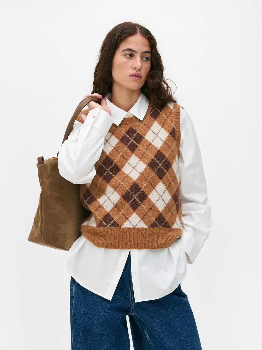 „The Edit“ Strickweste mit Argylemuster