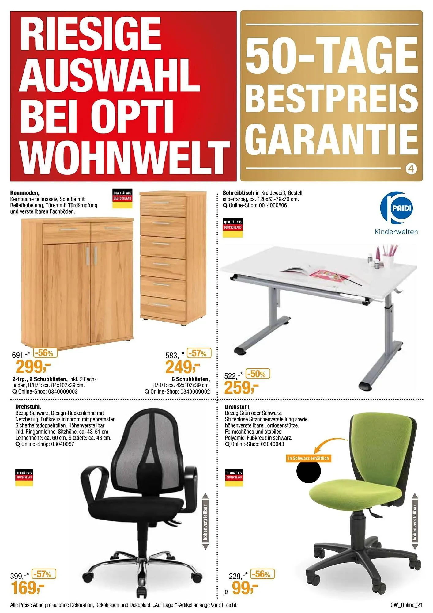 Opti Wohnwelt Prospekt von 13. April bis 24. April 2025 - Prospekt seite 21