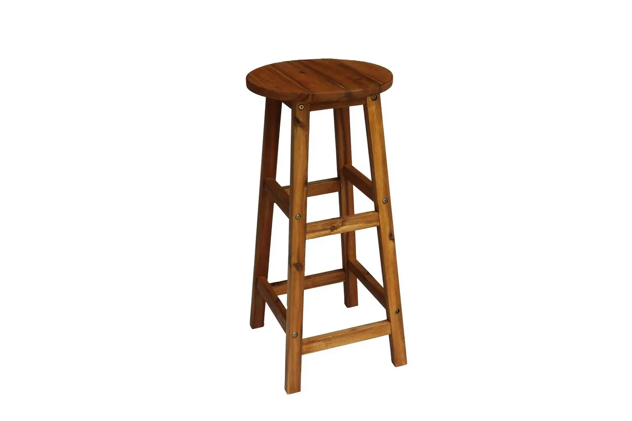 Barhocker aus Akazienholz, ca. 34 x 34 x 76 cm - 2er Set