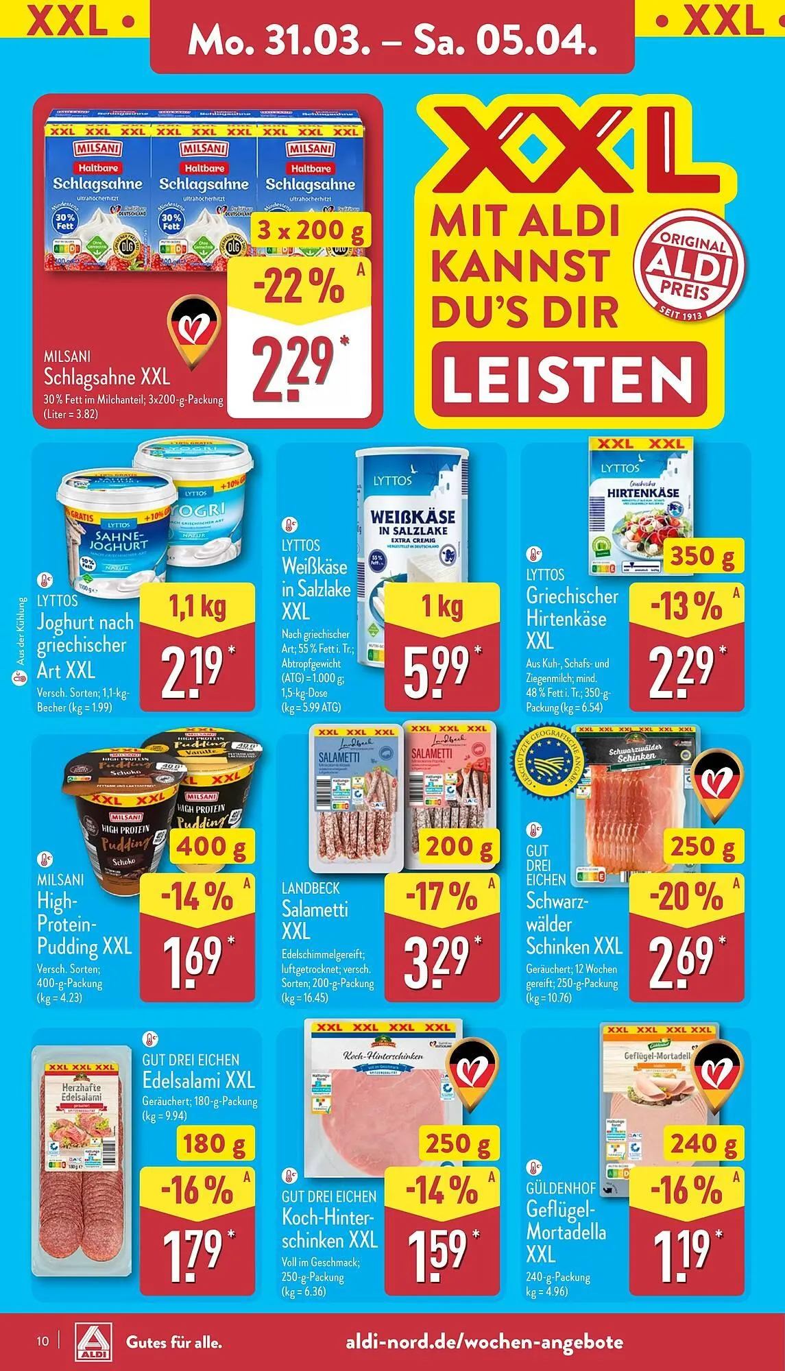 Aldi Nord Prospekt von 31. März bis 5. April 2025 - Prospekt seite 10