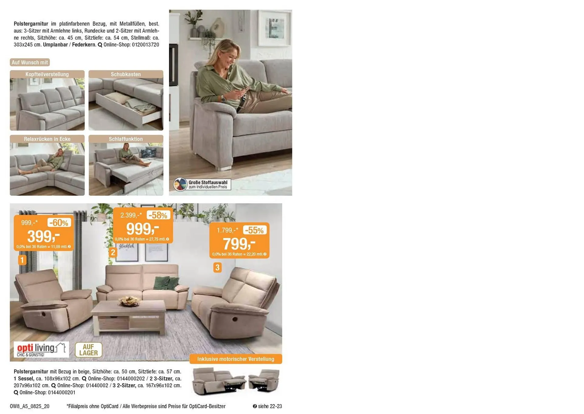 Opti Wohnwelt Prospekt von 25. Juli bis 23. August 2025 - Prospekt seite 20