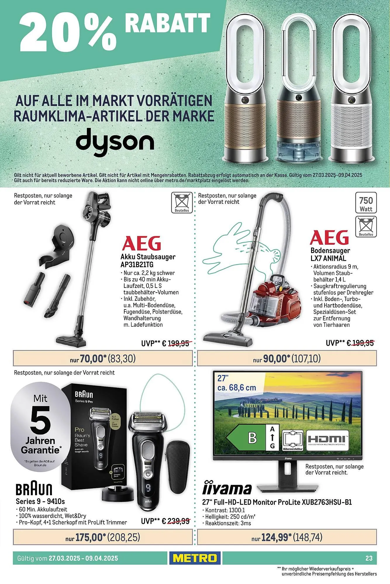 METRO Prospekt von 27. März bis 8. April 2025 - Prospekt seite 23