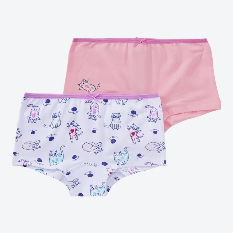 Kinder-Mädchen-Panty aus Baumwolle, 2er-Pack