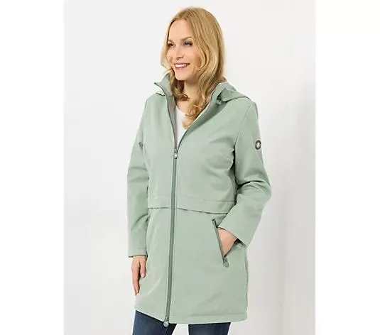 CENTIGRADE Softshelljacke Stehkragen 2-Wege-Reißverschluss Kapuze abnehmbar