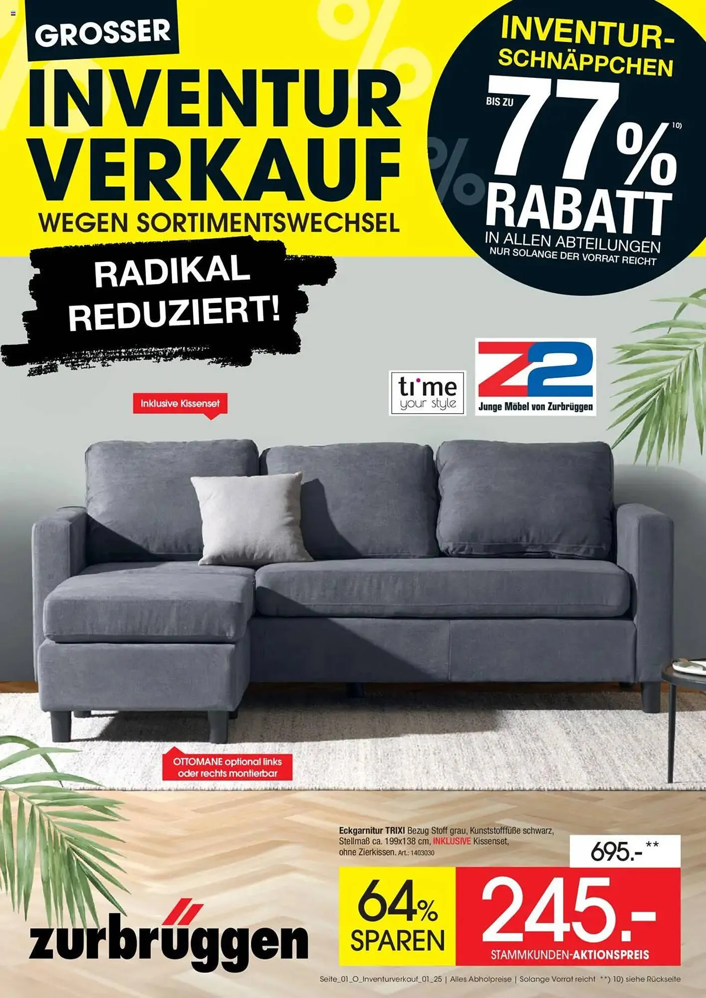 Zurbrüggen Prospekt von 3. Juli bis 31. Juli 2025 - Prospekt seite 1