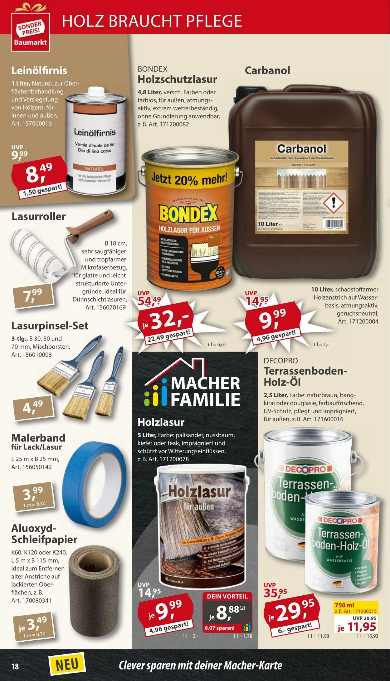 Sonderpreis Baumarkt Aktueller Prospekt von 3. Mai bis 17. Mai 2025 - Prospekt seite 18