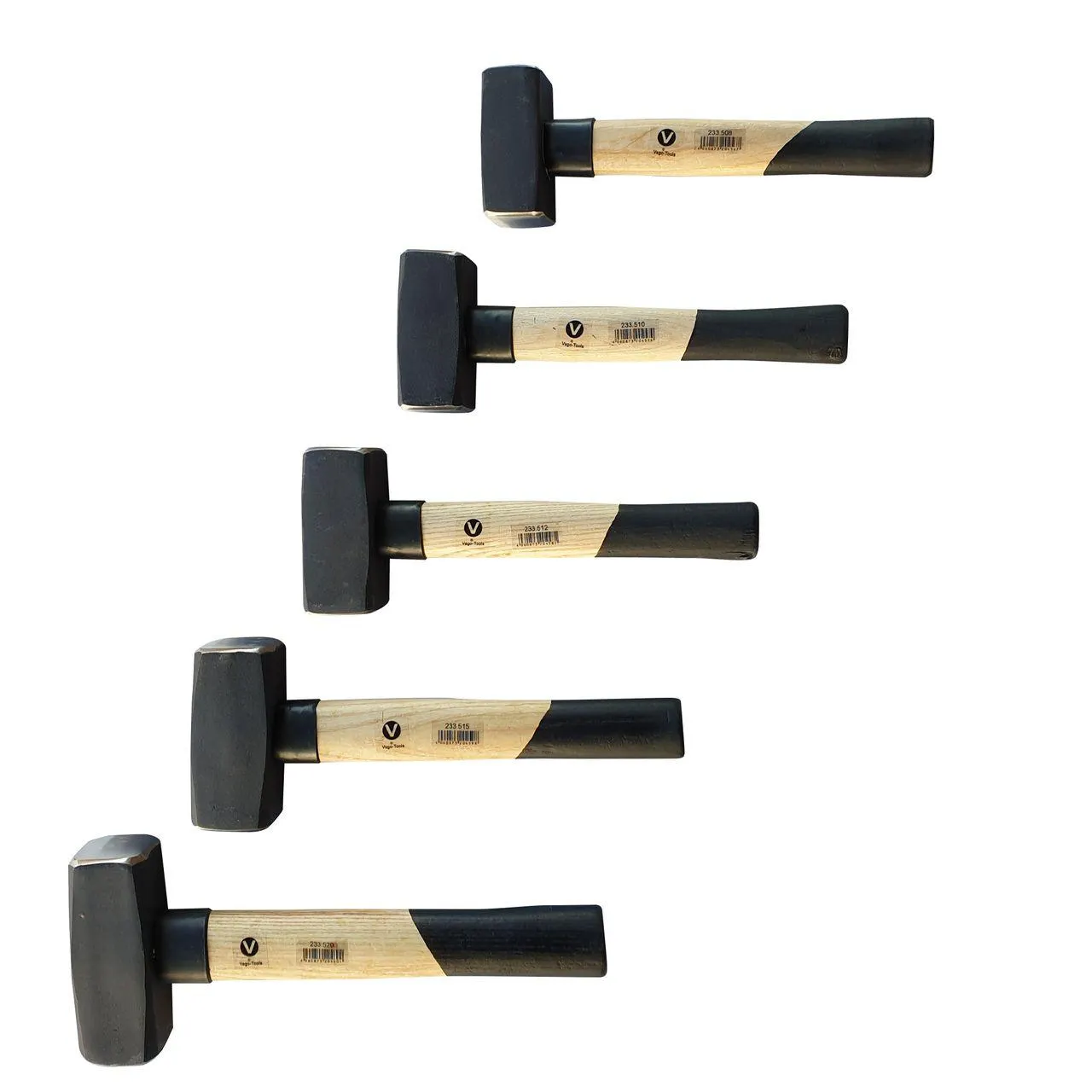 5 tlg Set Fäustelhammer 800/1000/1250/1500/2000 g Hammer Fäustel