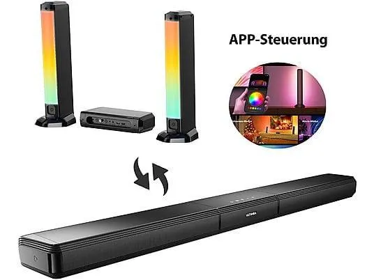 ULTIMEA Apollo S70 - 2025 Innovation 5.0 Soundbar mit RGB-Beleuchtung, App-Steuerung, Soundbar, Schwarz