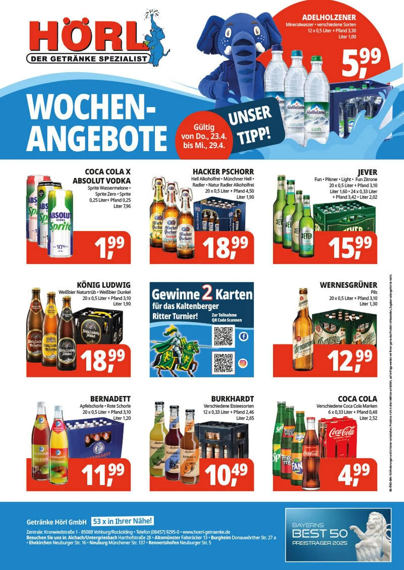Hörl Getränke Prospekt von 23. April bis 29. April 2026 - Prospekt seite 1