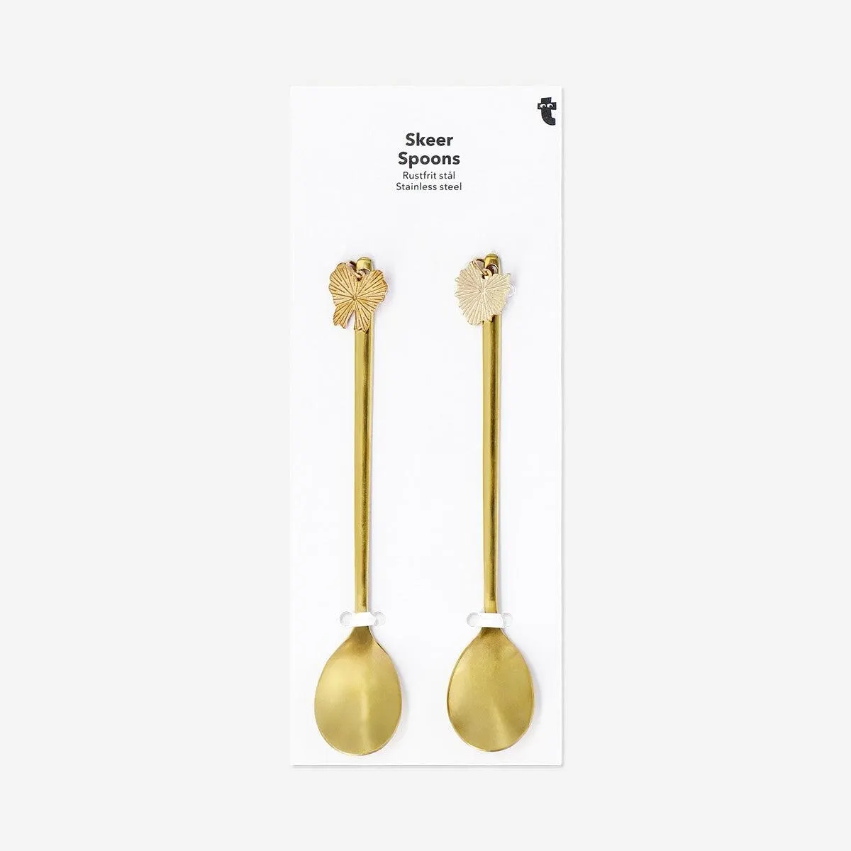 Gold spoons with Christmas toppers - 2 pcs