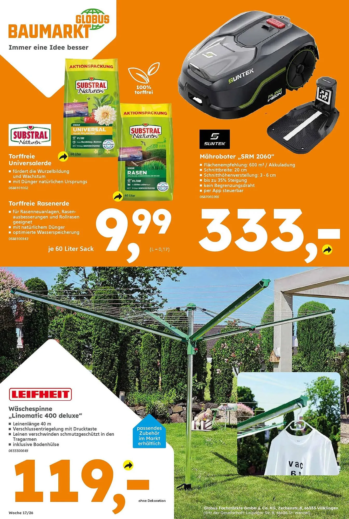 Globus Baumarkt Prospekt von 19. April bis 25. April 2026 - Prospekt seite 17