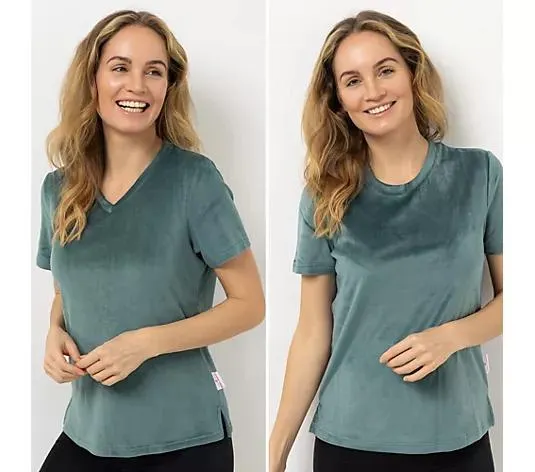 MONT CHALET 2 T-Shirts uni Mikrofaser Samtfell leicht fließend