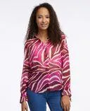 Rosa und burgunderfarbene gemusterte Damenbluse ORSAY