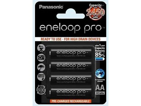 ENELOOP EL05257 PRO AA 4ER PACK AA Mignon Batterie wiederaufladbar, Nickel-Metallhydrid, 2500 mAh 4 Stück