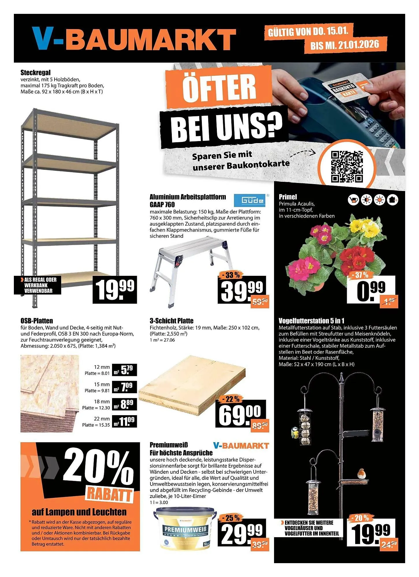 V Baumarkt Prospekt von 15. Januar bis 22. Januar 2026 - Prospekt seite 1