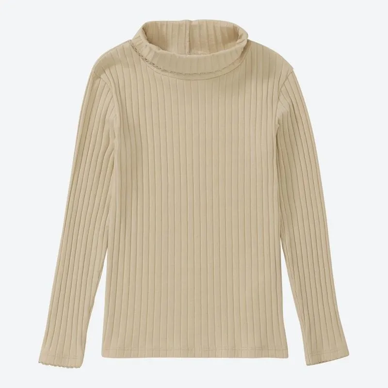 Kinder-Mädchen-Langarmshirt mit Rollkragen