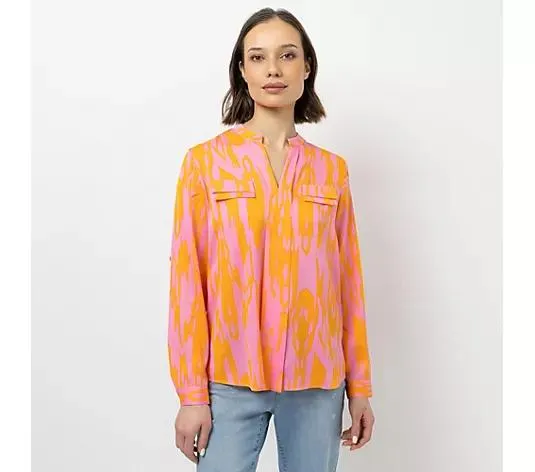 Wählen Sie Ihre Variante: STEFFEN SCHRAUT Bluse Serafino-Ausschnitt Armriegel mit Knopf figurumspielend