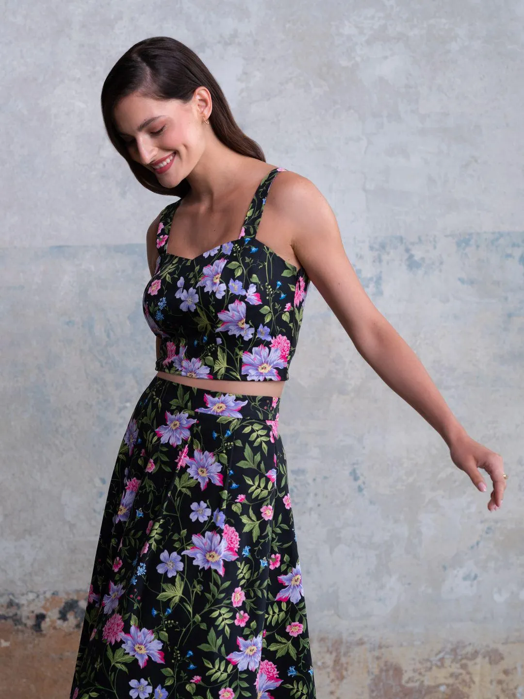 Schwarzes Damen-Blumen-Top ORSAY