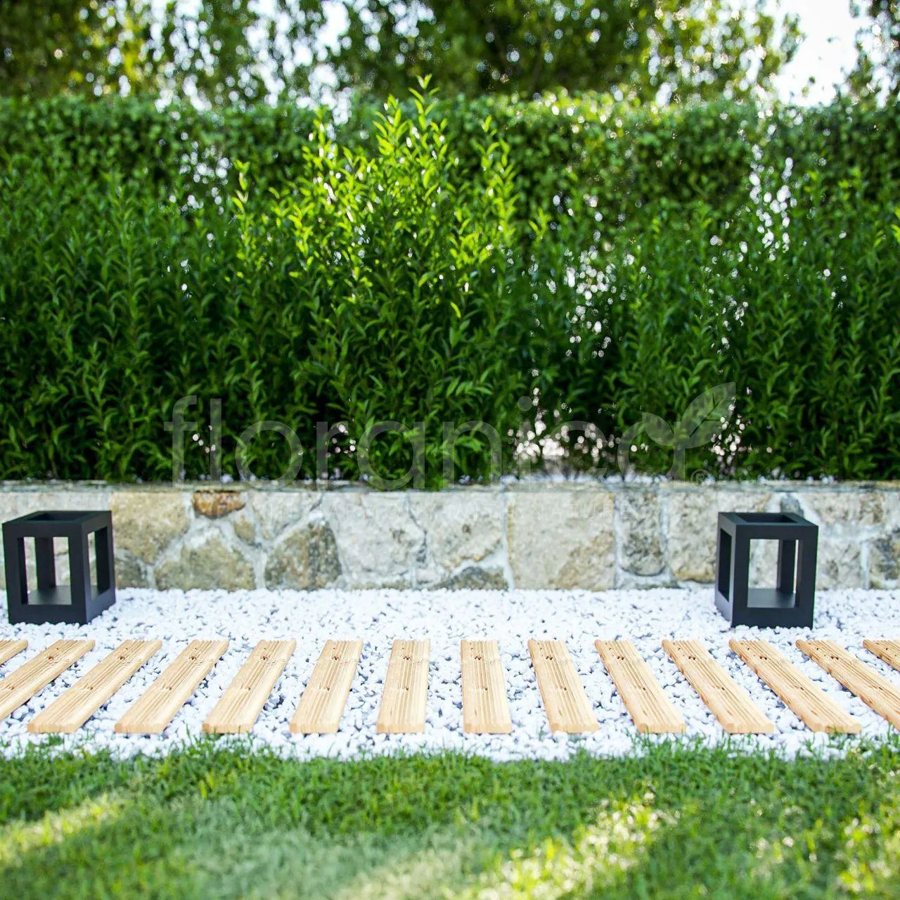 Gartenweg Rollweg 30 cm x 6 m Natur kürzbar Lärchenholz Laufweg Garten Deko