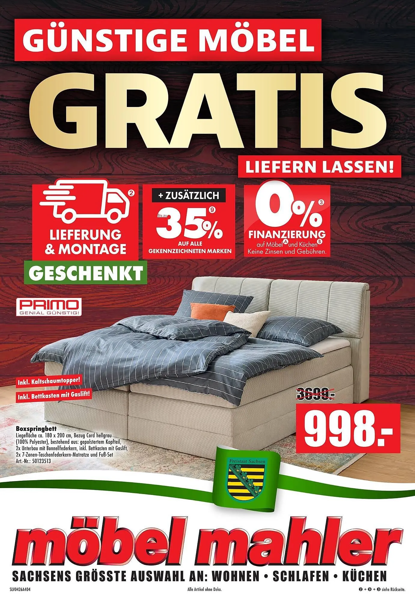 Möbel Mahler Katalog von 8. April bis 5. Mai 2026 - Prospekt seite 1