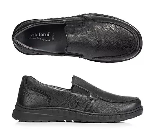 VITAFORM Herren- Slipper Hirschleder sportliche Optik Leichtsohle
