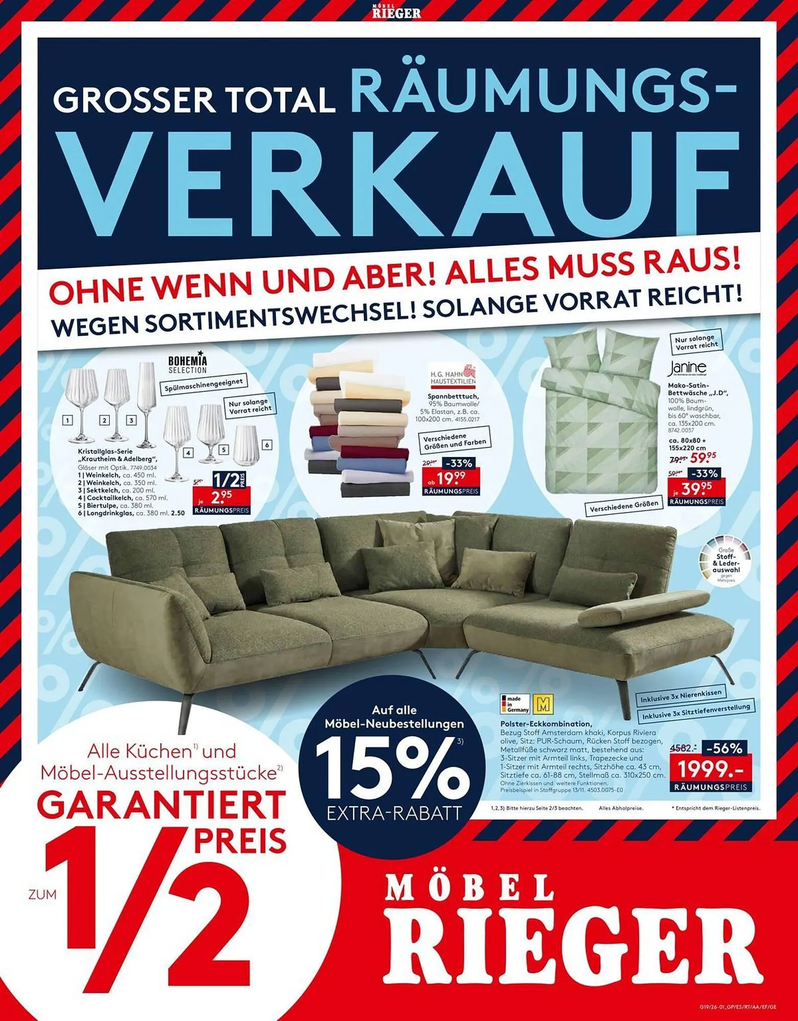 Möbel Rieger Prospekt von 7. Mai bis 19. Mai 2026 - Prospekt seite 1