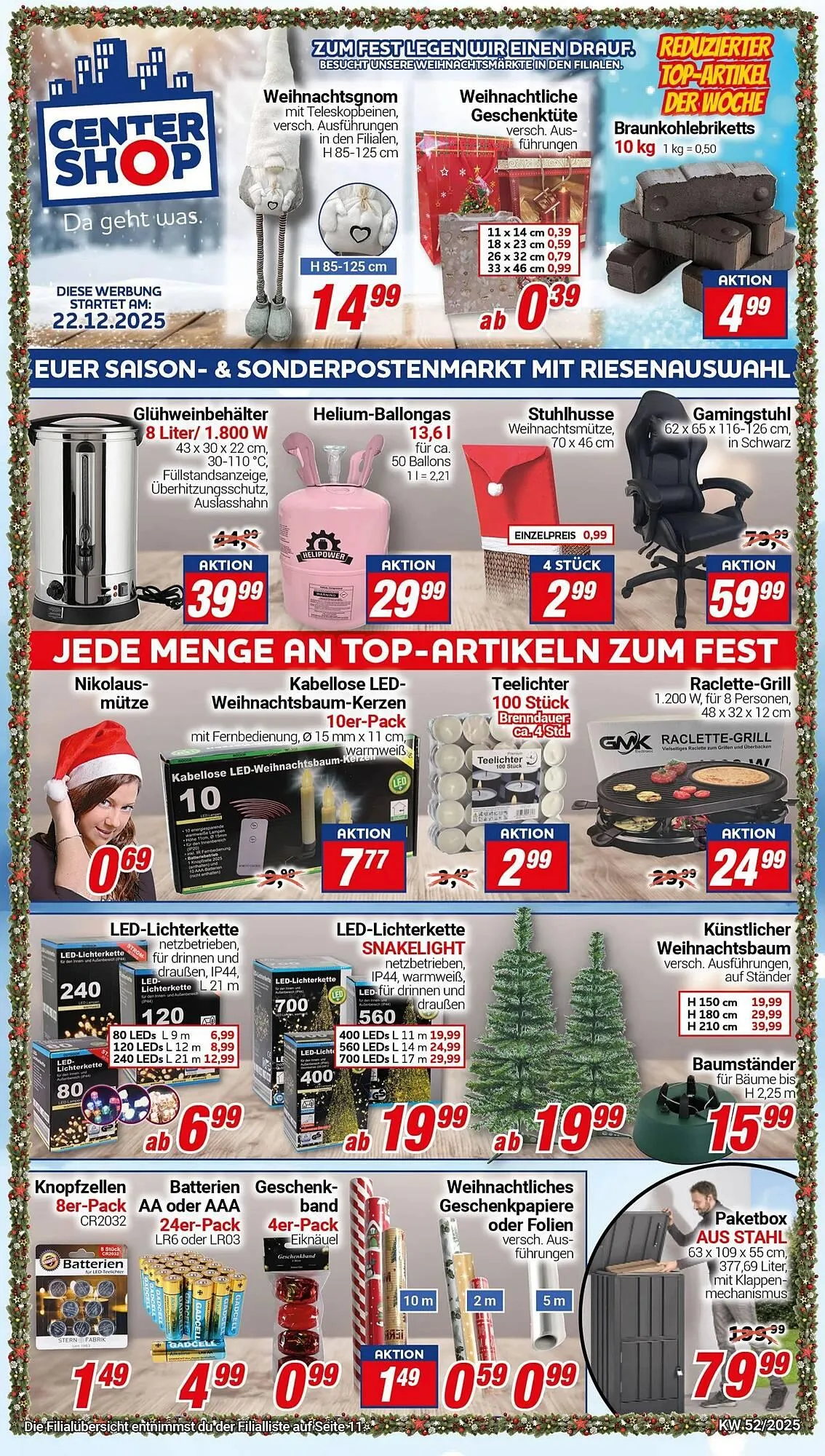 CENTERSHOP Prospekt von 22. Dezember bis 28. Dezember 2025 - Prospekt seite 1
