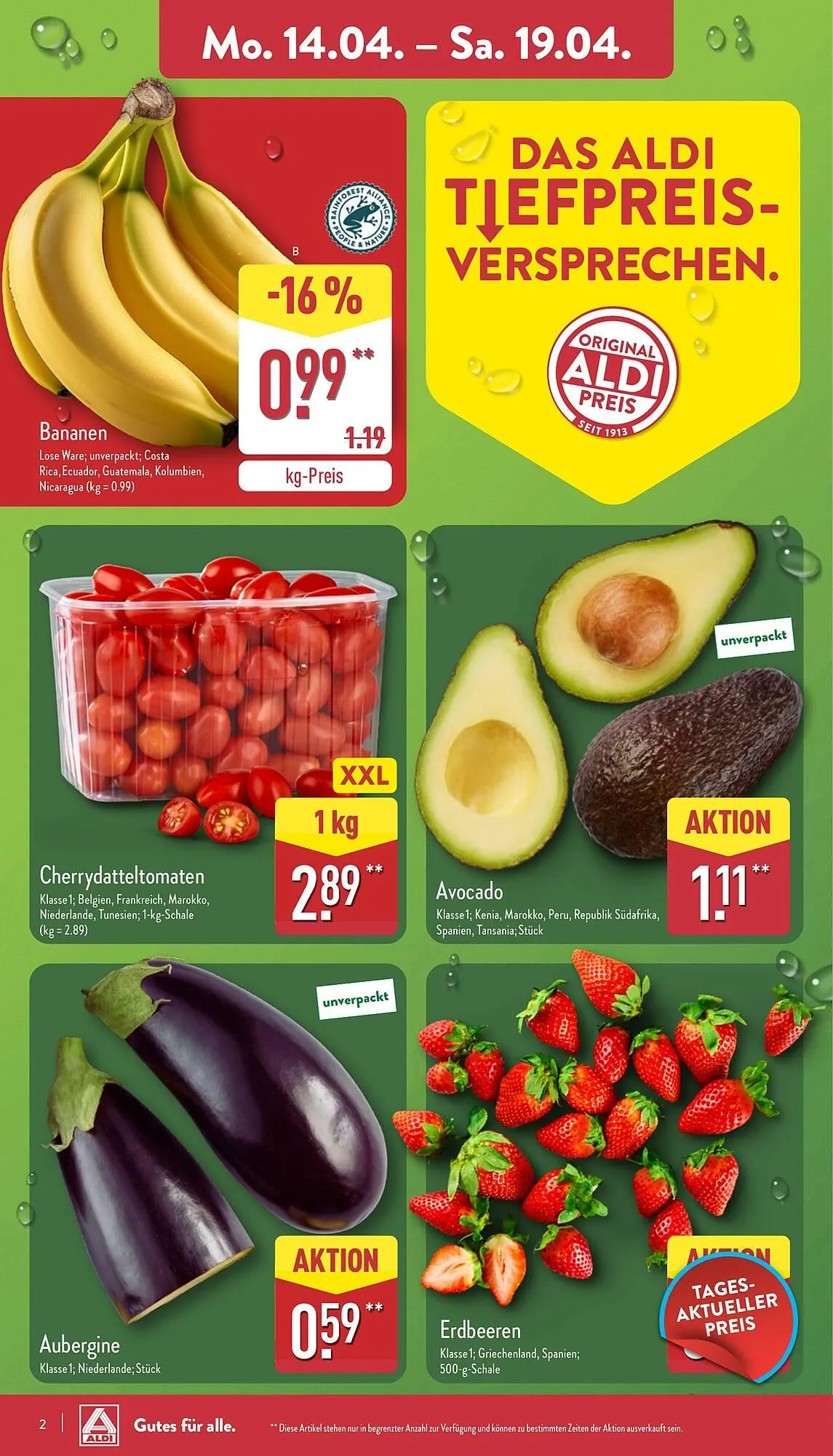 Aldi Nord Prospekt von 14. April bis 19. April 2025 - Prospekt seite 2