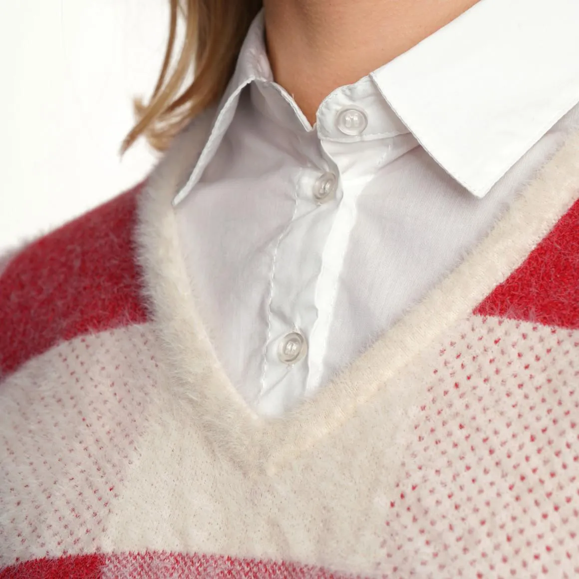 Damen Sweatshirt mit Bluseneinsatz