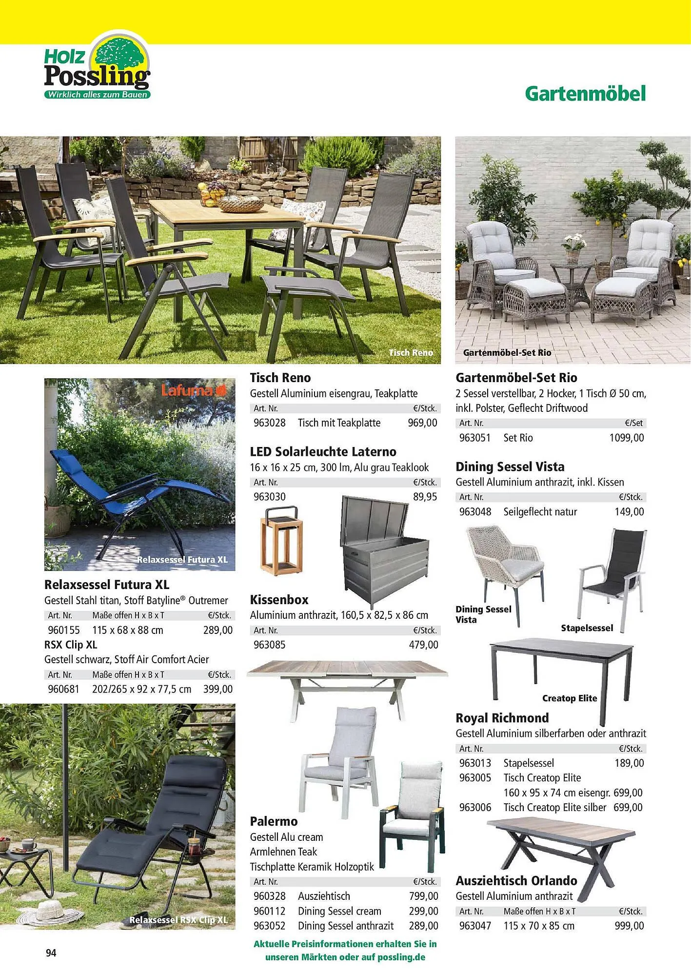 Holz Possling Prospekt von 31. März bis 30. Juni 2025 - Prospekt seite 94