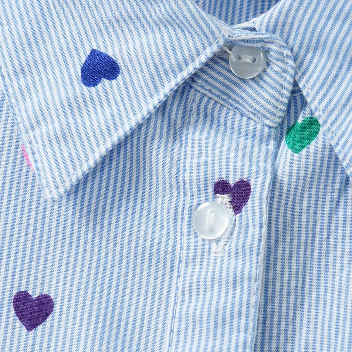 Mädchen Hemdbluse mit Herz-Allover