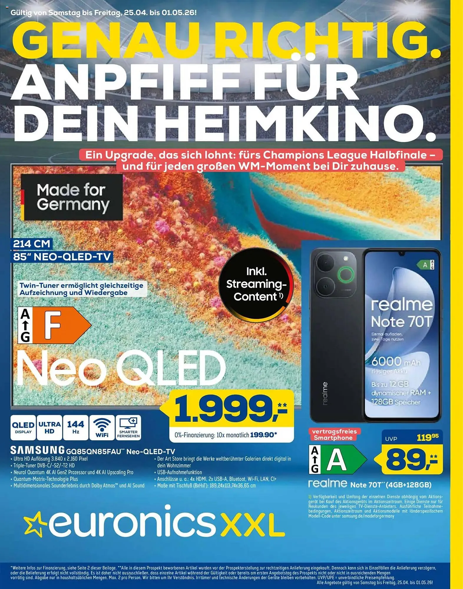 Euronics XXL Prospekt von 25. April bis 1. Mai 2026 - Prospekt seite 1