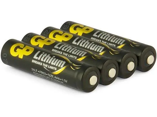 GP 07024LF-C4 AAA LITHIUM 1,5V 4 ST AAA Batterie, LITHIUM, 1.5 Volt, 1200 Milliampere-Stunden 4 Stück