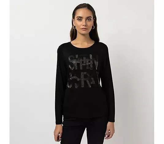 Wählen Sie Ihre Variante: STEFFEN SCHRAUT Shirt, 1/1 Arm Rundhalsausschnitt Glitzer-Druck figurumspielend