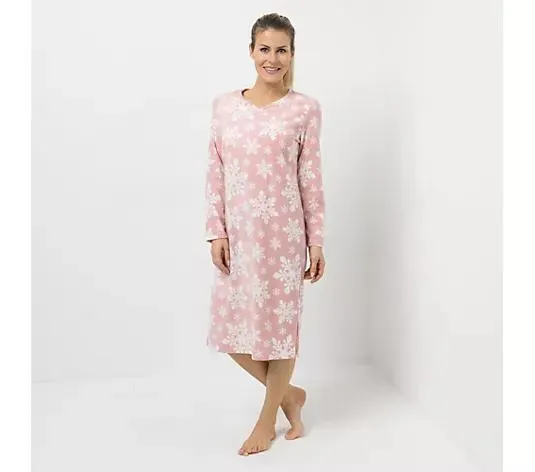 POLARSTERN Nachthemd Mikrofaser Fleece bedruckt Länge von ca. 110 cm