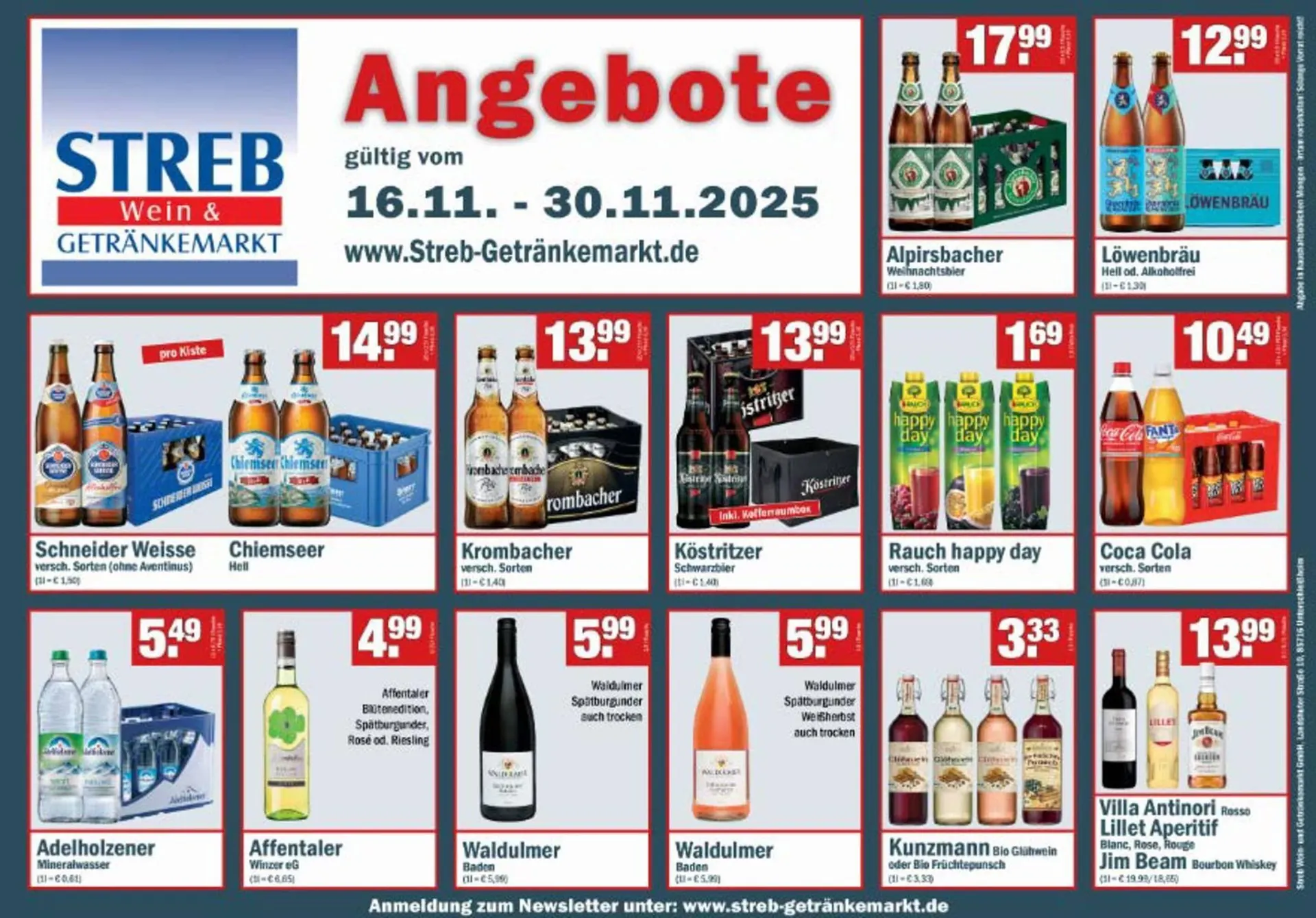 Streb Getränkemarkt Prospekt von 17. November bis 30. November 2025 - Prospekt seite 1