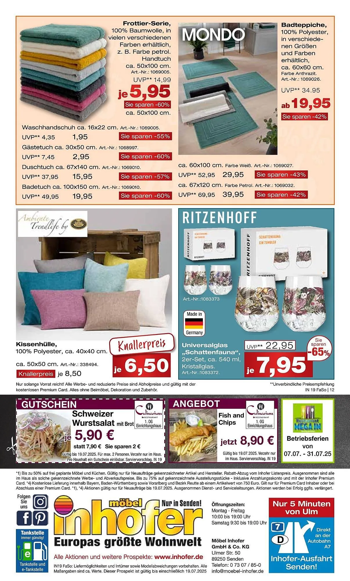 Möbel Inhofer Prospekt von 4. Juli bis 19. Juli 2025 - Prospekt seite 12