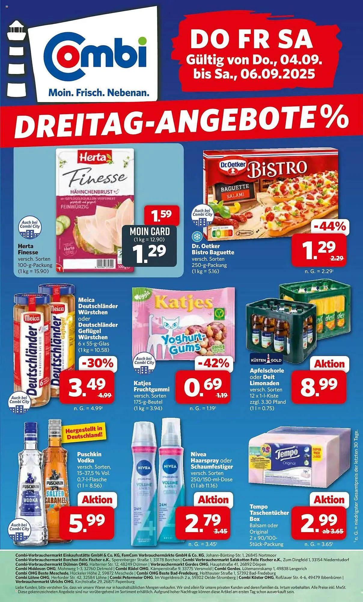 Combi Prospekt von 4. September bis 6. September 2025 - Prospekt seite 1