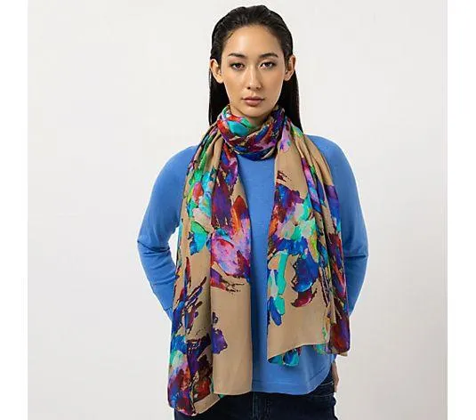 STEFFEN SCHRAUT Tuch Biarritz Blumen-Druck aus ECOVERO Viskose ca.100x190cm