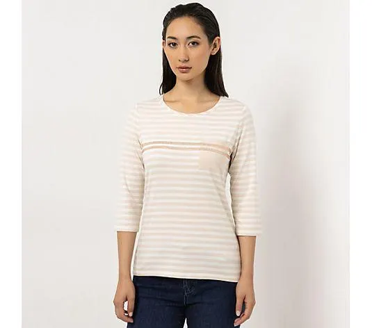 STEFFEN SCHRAUT Shirt, 3/4-Arm Strassdetails mit ECOVERO Viskose figurumspielend