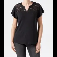 T-Shirt mit Spitzeneinsatz